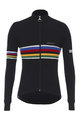 SANTINI Cyklistický dres s dlouhým rukávem zimní - UCI RAINBOW WOOL - černá