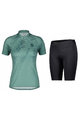 SCOTT Cyklistický krátký dres a krátké kalhoty - ENDURANCE 30 SS LADY - modrá/zelená/černá