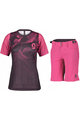 SCOTT Cyklistický krátký dres a krátké kalhoty - TRAIL VERTIC LADY - fialová/růžová