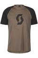 SCOTT Cyklistické triko s krátkým rukávem - ICON RAGLAN SS - černá/hnědá