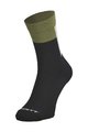 SCOTT Cyklistické ponožky klasické - BLOCK STRIPE CREW - černá/zelená