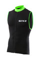 SIX2 Cyklistický dres bez rukávů - BIKE2 STRIPES - černá/zelená
