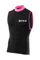 SIX2 Cyklistický dres bez rukávů - BIKE2 STRIPES - růžová/černá