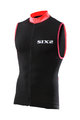 SIX2 Cyklistický dres bez rukávů - BIKE2 STRIPES - černá/červená