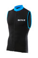 SIX2 Cyklistický dres bez rukávů - BIKE2 STRIPES - modrá/černá