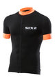 SIX2 Cyklistický dres s krátkým rukávem - BIKE3 STRIPES - oranžová/černá