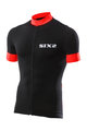 SIX2 Cyklistický dres s krátkým rukávem - BIKE3 STRIPES - černá/červená