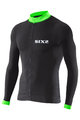 SIX2 Cyklistický dres s dlouhým rukávem letní - BIKE4 STRIPES - zelená/černá