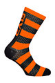SIX2 Cyklistické ponožky klasické - LUXURY MERINO - oranžová/černá