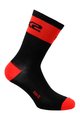 SIX2 Cyklistické ponožky klasické - SHORT LOGO - červená/černá