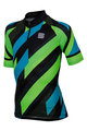 SPORTFUL Cyklistický dres s krátkým rukávem - VOLT KIDS - černá/zelená/modrá