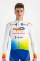 SPORTFUL Cyklistický dres s dlouhým rukávem zimní - TOTAL ENERGIES 2022 - oranžová/bílá/modrá/žlutá