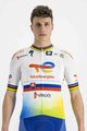 SPORTFUL Cyklistický dres s krátkým rukávem - TOTAL ENERGIES 2022 - žlutá/oranžová/bílá/modrá