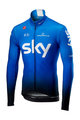 CASTELLI Cyklistický dres s dlouhým rukávem zimní - TEAM SKY 2019 WINTER - bílá/světle modrá/černá
