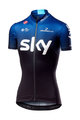 CASTELLI Cyklistický dres s krátkým rukávem - TEAM SKY FAN 2019 - bílá/černá/modrá