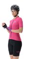 UYN Cyklistický dres s krátkým rukávem - LIGHTSPEED LADY - růžová/černá