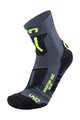 UYN Cyklistické ponožky klasické - MOUNTAIN MTB - černá/šedá/žlutá