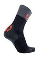 UYN Cyklistické ponožky klasické - LIGHT - šedá/červená/černá