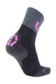 UYN Cyklistické ponožky klasické - LIGHT LADY - černá/šedá/růžová