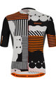 SANTINI Cyklistický dres s krátkým rukávem - DELTA OPTIC - bílá/oranžová/černá