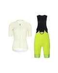 RIVANELLE Cyklistický krátký dres a krátké kalhoty - ELEVATE - žlutá/černá/ivory
