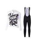 HOLOKOLO Cyklistický dlouhý dres a kalhoty - STREETBEAT LADY W - bílá/černá