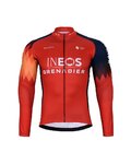 BONAVELO Cyklistický zimní dres a kalhoty - INEOS 2024 WINTER - modrá/černá/červená