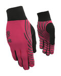 ALÉ Cyklistické rukavice dlouhoprsté - SPIRAL DESIGN - růžová/černá