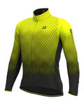 ALÉ Cyklistický dres s dlouhým rukávem zimní - R-EV1 CLIMA PROTECTION 2.0 VELOCITY WIND G+ - žlutá/černá