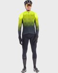 ALÉ Cyklistický dres s dlouhým rukávem zimní - R-EV1 CLIMA PROTECTION 2.0 VELOCITY WIND G+ - žlutá/černá