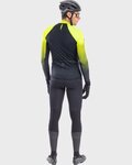ALÉ Cyklistický dres s dlouhým rukávem zimní - R-EV1 CLIMA PROTECTION 2.0 VELOCITY WIND G+ - žlutá/černá
