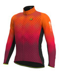 ALÉ Cyklistický dres s dlouhým rukávem zimní - R-EV1 CLIMA PROTECTION 2.0 VELOCITY WIND G+ - oranžová/černá