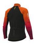 ALÉ Cyklistický dres s dlouhým rukávem zimní - R-EV1 CLIMA PROTECTION 2.0 VELOCITY WIND G+ - oranžová/černá