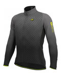 ALÉ Cyklistický dres s dlouhým rukávem zimní - R-EV1 CLIMA PROTECTION 2.0 VELOCITY WIND G+ - šedá/černá
