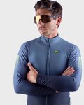 ALÉ Cyklistický dres s dlouhým rukávem zimní - R-EV1 CLIMA PROTECTION 2.0 VELOCITY WIND G+ - šedá/černá