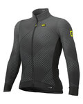 ALÉ Cyklistický dres s dlouhým rukávem zimní - PR-S STORM - černá/šedá