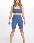 ATHLEEYA Cyklistické kalhoty krátké bez laclu - ESSENTIAL - modrá