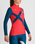 SPORTFUL Cyklistický dres s dlouhým rukávem zimní - SQUADRA W - červená/modrá