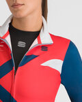 SPORTFUL Cyklistický dres s dlouhým rukávem zimní - SQUADRA W - červená/modrá
