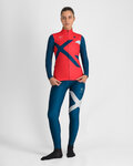 SPORTFUL Cyklistický dres s dlouhým rukávem zimní - SQUADRA W - červená/modrá