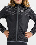 SPORTFUL Cyklistická větruodolná bunda - KID REFLEX - černá