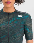 SPORTFUL Cyklistický dres s krátkým rukávem - CLIFF SUPERGIARA - černá/tyrkysová