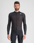 SPORTFUL Cyklistický dres s dlouhým rukávem zimní - BODYFIT PRO - černá/hnědá