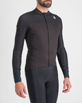 SPORTFUL Cyklistický dres s dlouhým rukávem zimní - BODYFIT PRO - černá/hnědá