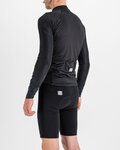 SPORTFUL Cyklistický dres s dlouhým rukávem zimní - BODYFIT PRO - černá/hnědá