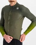 SPORTFUL Cyklistický dres s dlouhým rukávem zimní - BODYFIT PRO - zelená