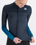 SPORTFUL Cyklistický dres s dlouhým rukávem zimní - BODYFIT PRO THERMAL - modrá