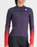 SPORTFUL Cyklistický dres s dlouhým rukávem zimní - BODYFIT PRO THERMAL - červená/modrá