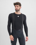 SPORTFUL Cyklistické triko s dlouhým rukávem - MERINO LS - černá