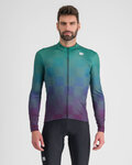 SPORTFUL Cyklistický dres s dlouhým rukávem zimní - ROCKET THERMAL - zelená/fialová
